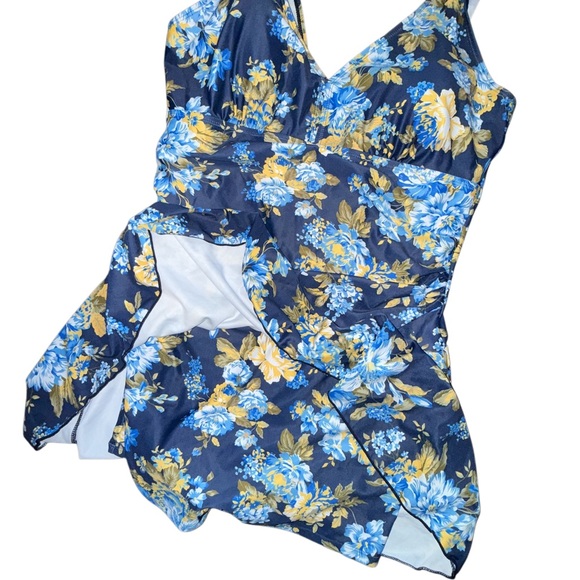 Floral Blue One Piece Swimsuit - Picture 5 of 5
